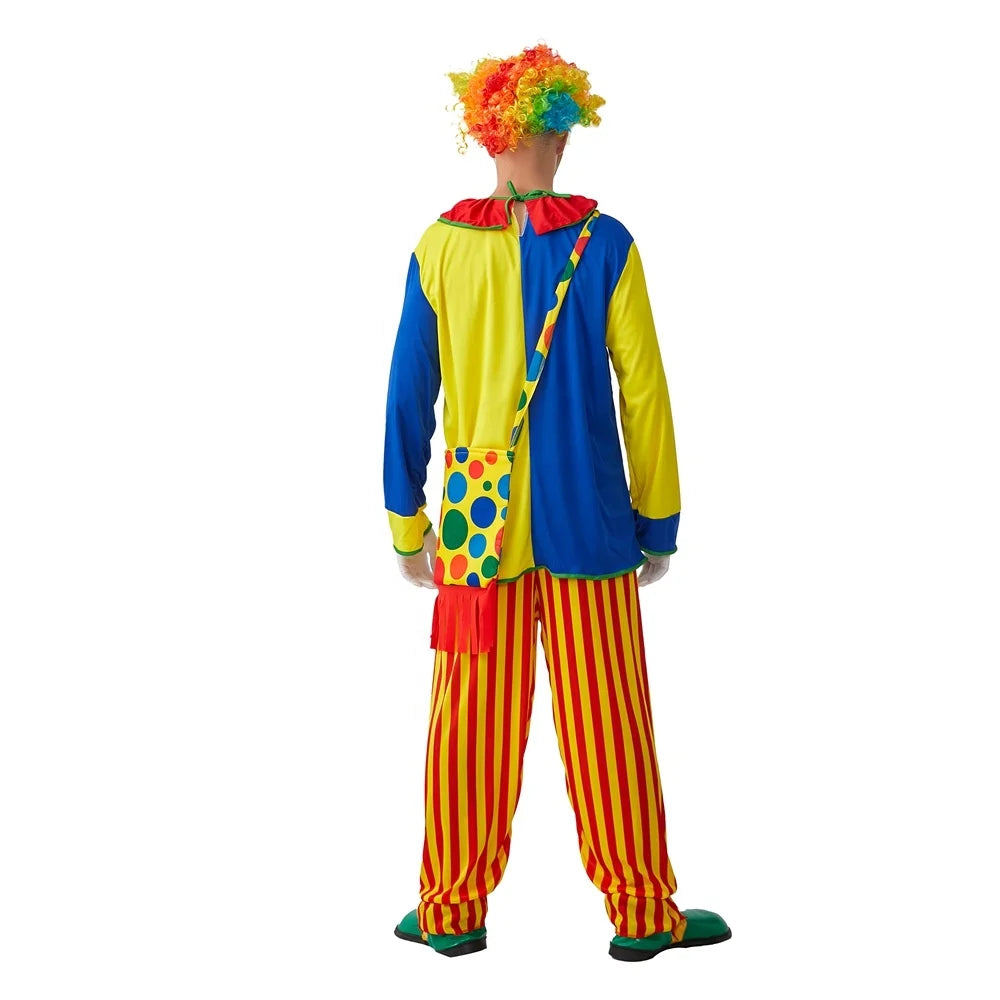 Men Carnival Party Cosplay Clown Suit Fancy Adult Clown Costume