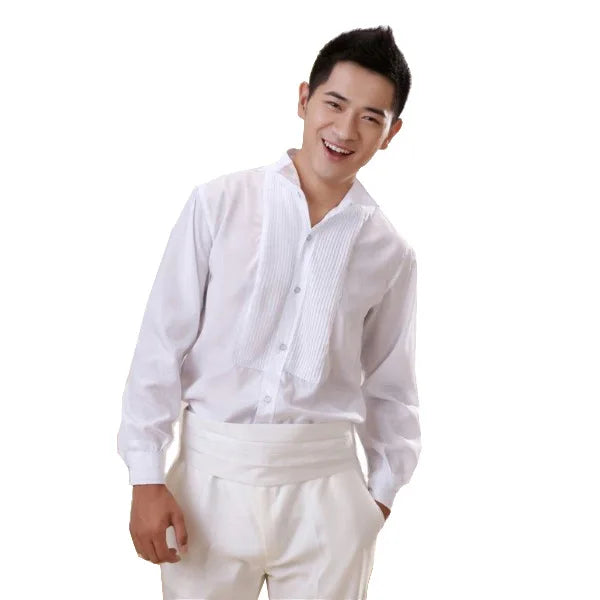 Male Magician Black and White Light Version Tuxedo Bel Canto Singer Stage Performance Chorus Conductor Vest Suit Dress