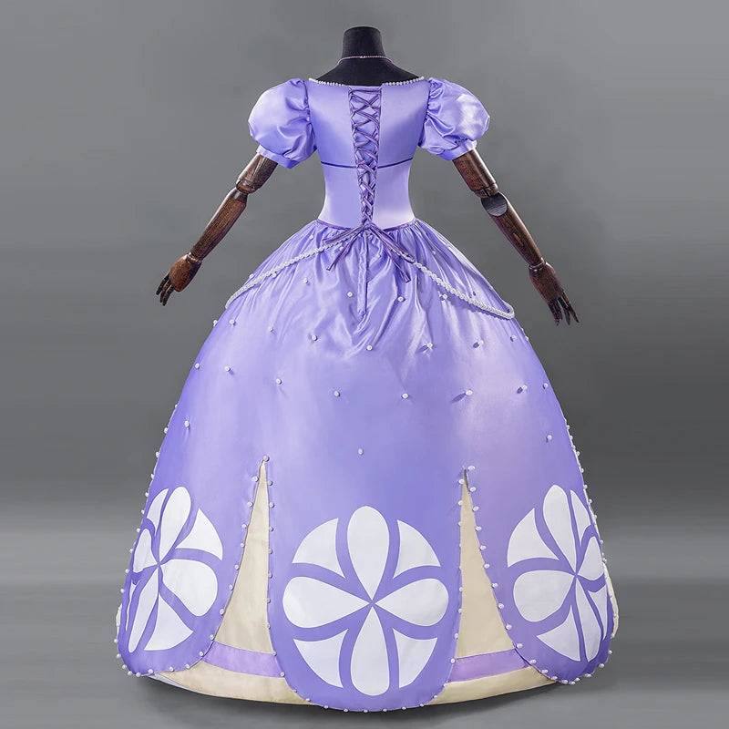 Princess Sofia Costume Set — Layered Dress, Crown & Necklace | Adult & Kids - Big Tim's Magic Emporium