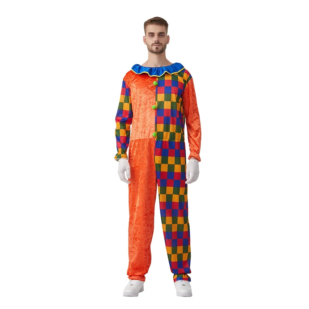 Men Carnival Party Cosplay Clown Suit Fancy Adult Clown Costume - Big Tim's Magic Emporium
