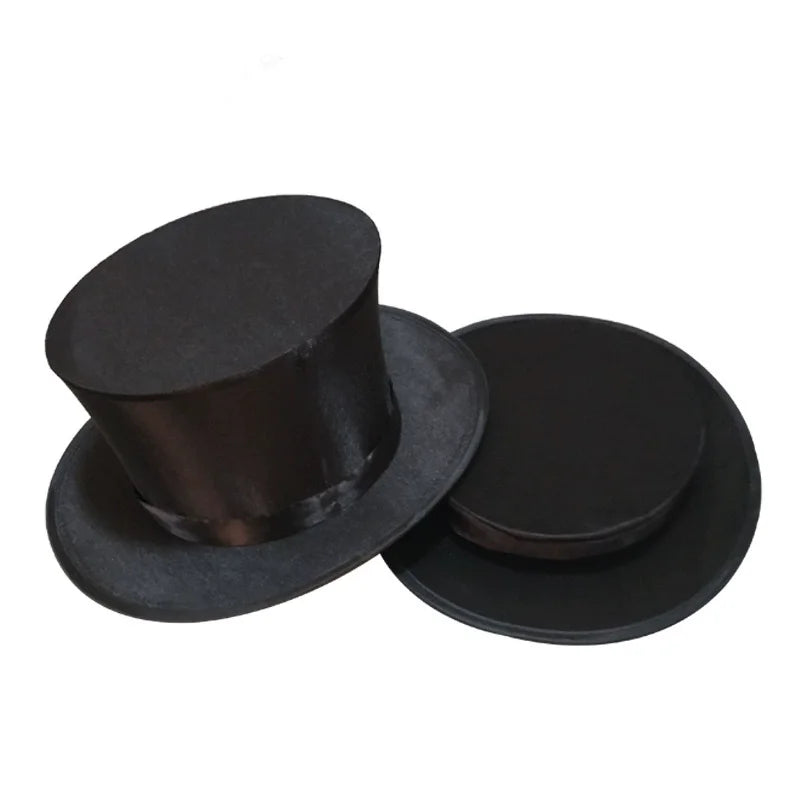 Folding Top Hat With Gimmick Magic Trick Costume Accessory Stage Prop Magician