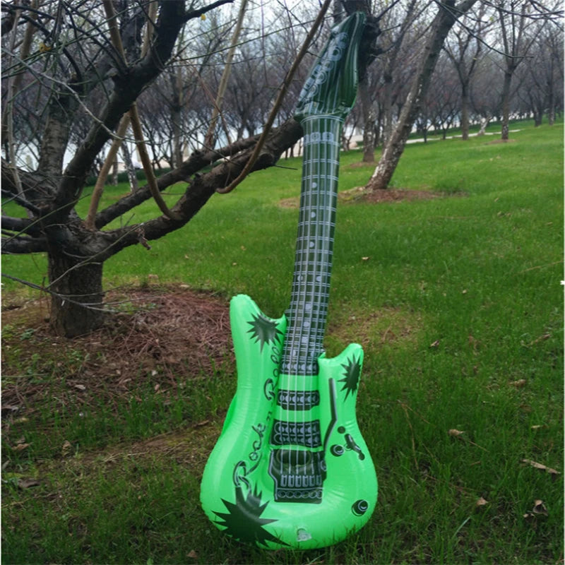 95cm Inflatable Guitar PVC Stage Props Children 's Simulation Inflatable Musical Instrument Explosion Inflatable Toys
