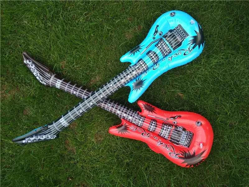 95cm Inflatable Guitar PVC Stage Props Children 's Simulation Inflatable Musical Instrument Explosion Inflatable Toys