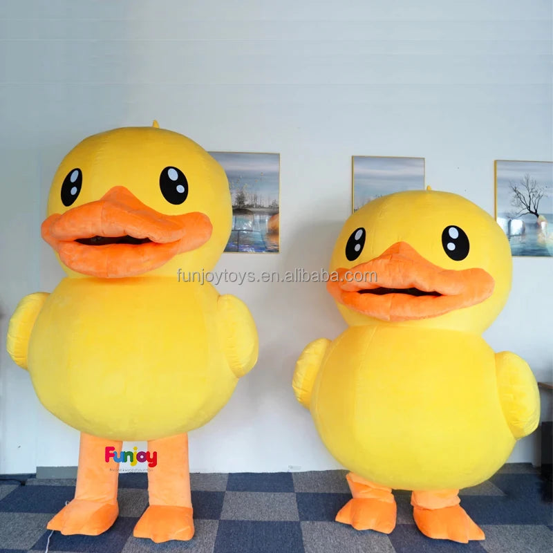 Funny Furry Cosplay Inflatable Duck Costume Plush Mascot Suit for Adults for Carnival & Halloween Celebrations for Men Women
