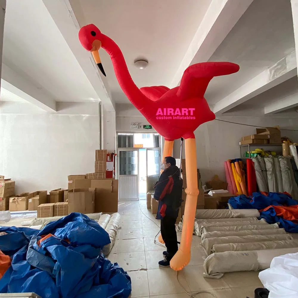 Free Printing Inflatable Mascot Puppet Adults Size Inflatable Puppet Costume Pink Color Inflatable Flamingo Puppet
