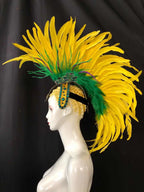 The Stardust Samba Radiance – Elegant Feathered Stage & Carnival Headdress