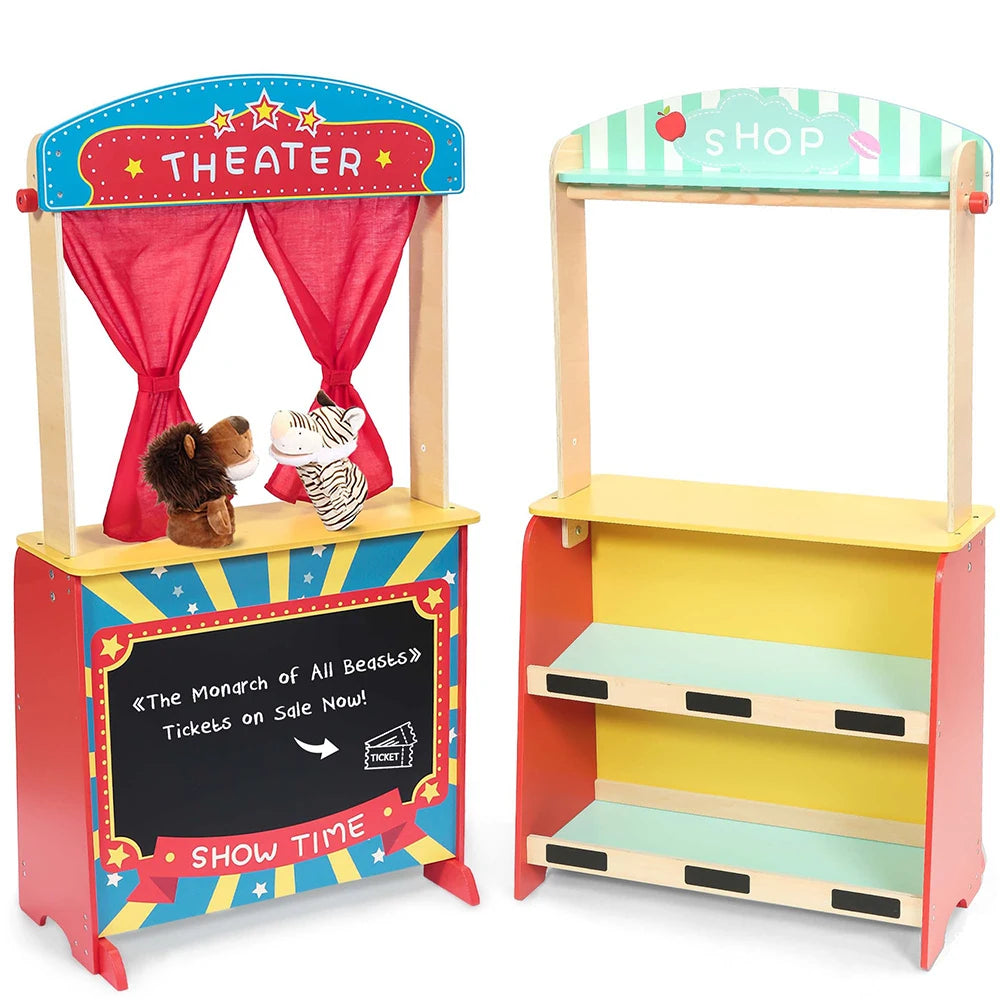 Sales Counter Toy for Preschool Early Education Pretend Play Children's Puppet Theater and Role-Play Props Montessori Play Set