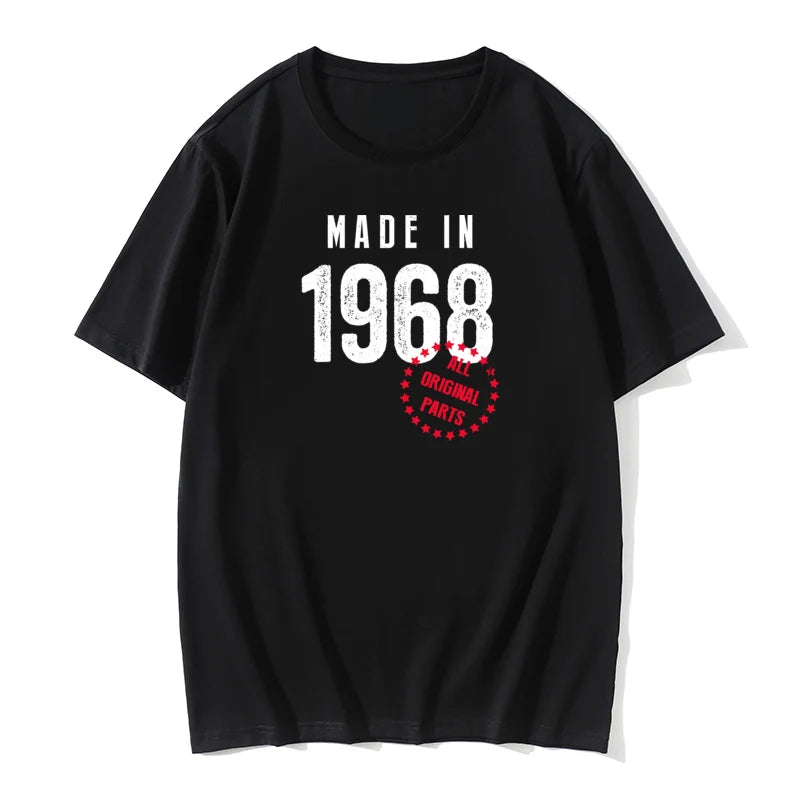 Funny T shirt Husband Birthday Gift 100% Cotton Retro TShirts 1965 1966 1967 1968 1969 Vintage Print Man Round Neck Clothes - Big Tim's Magic Emporium