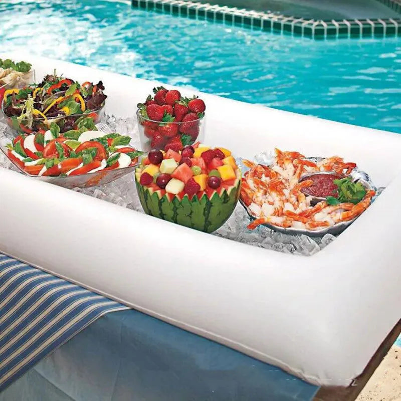 Party Inflatable Salad Bar Buffet Pool Inflatable Ice Bucket Outdoor Swimming Pool Drink Float Holder Food Supplies Toy Stand