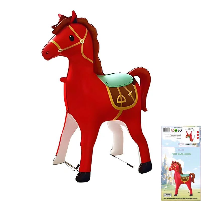1.5 M Big Matte Standing Horse Foil Balloon Self-Sealing Kids' Toy Featuring New Year Birthday Graduation Wedding Party Decor