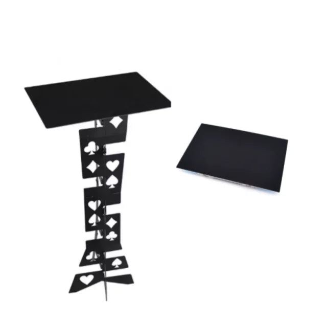 Aluminum Alloy Folding Magic Table Black Magic Trick Props Halloween Day Magician Teaching Material Stage Magic