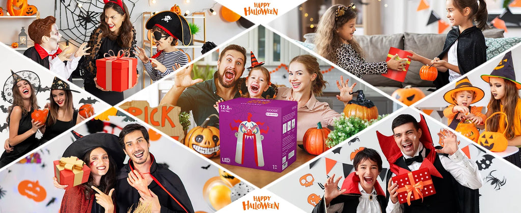 GOOSH 12.8 FT Halloween Inflatables Clown Archway Indoor & Outdoor Party Decor Built-in LEDs for Garden Lawn Yard Decorations - Big Tim's Magic Emporium