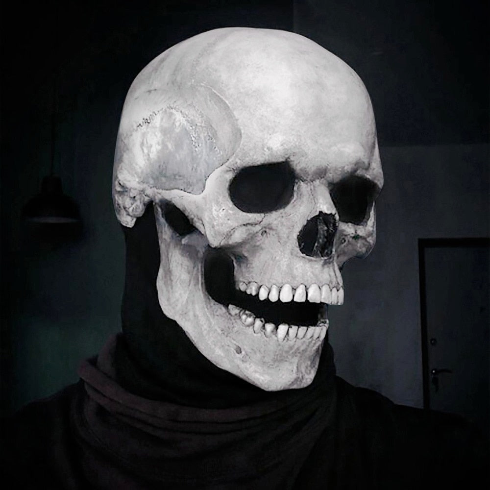Full-Head Skull Mask with Movable Jaw