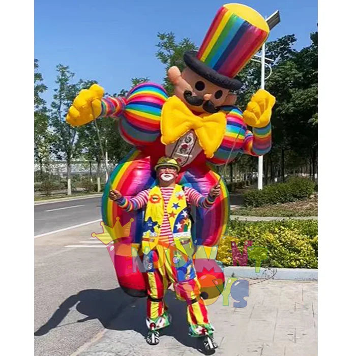 Global Hot Selling Parade Props Walking Colorful Blow up Cartoon Inflatable Clown Puppet Costume