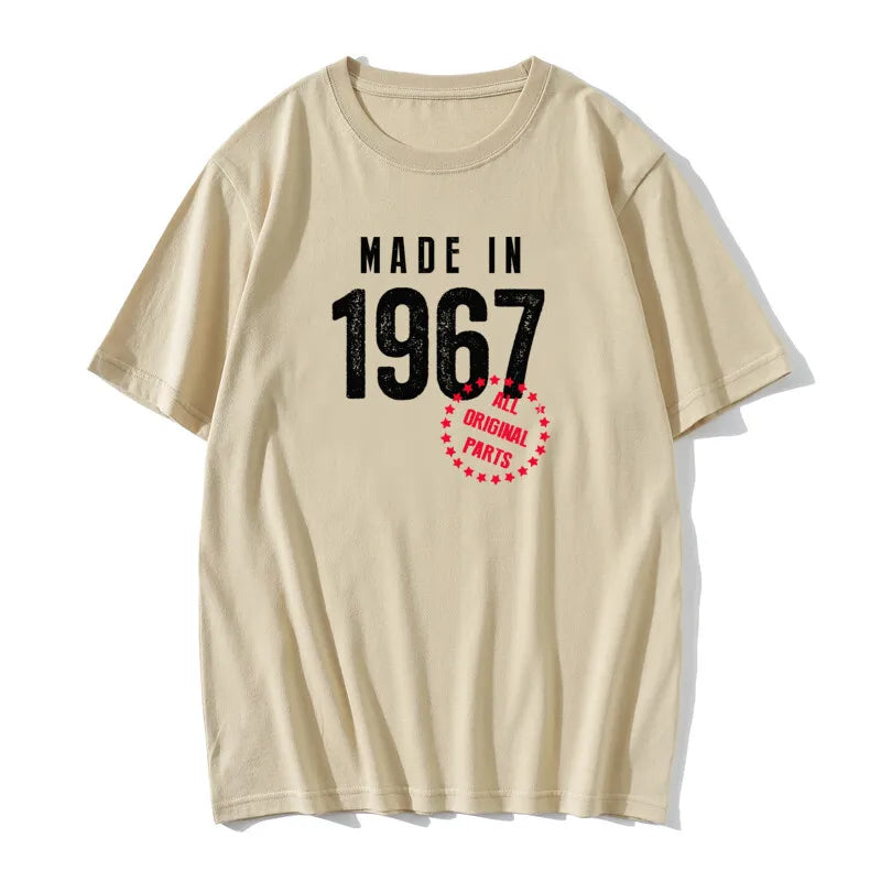 Funny T shirt Husband Birthday Gift 100% Cotton Retro TShirts 1965 1966 1967 1968 1969 Vintage Print Man Round Neck Clothes - Big Tim's Magic Emporium