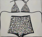 The Venus Vacation Bandage Bikini – Luxe Diamond Rhinestone Showgirl Set
