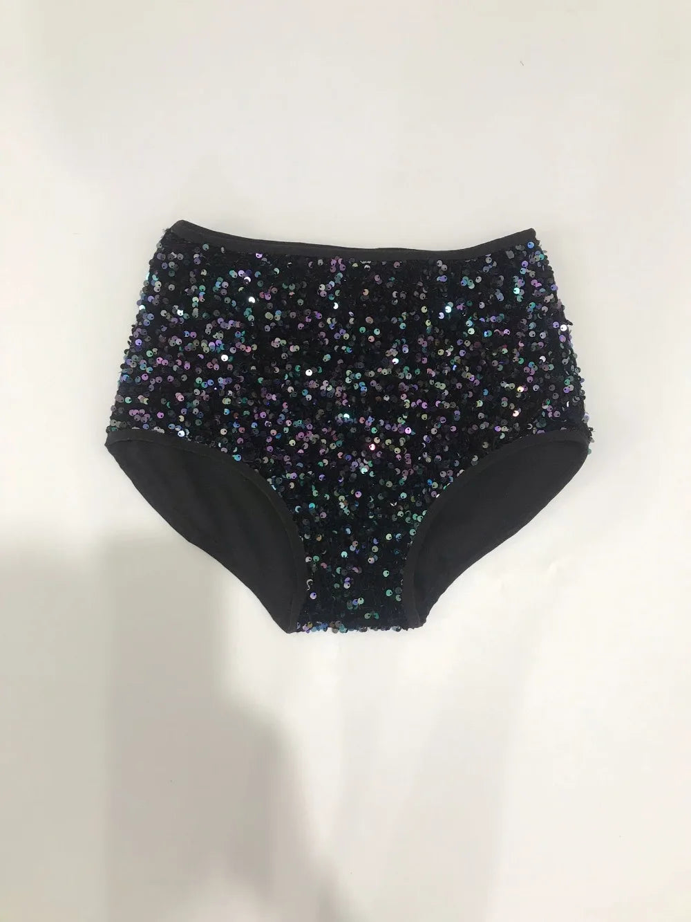 High-Waist Sequined Disco Briefs & Stage Performance Hot Pants