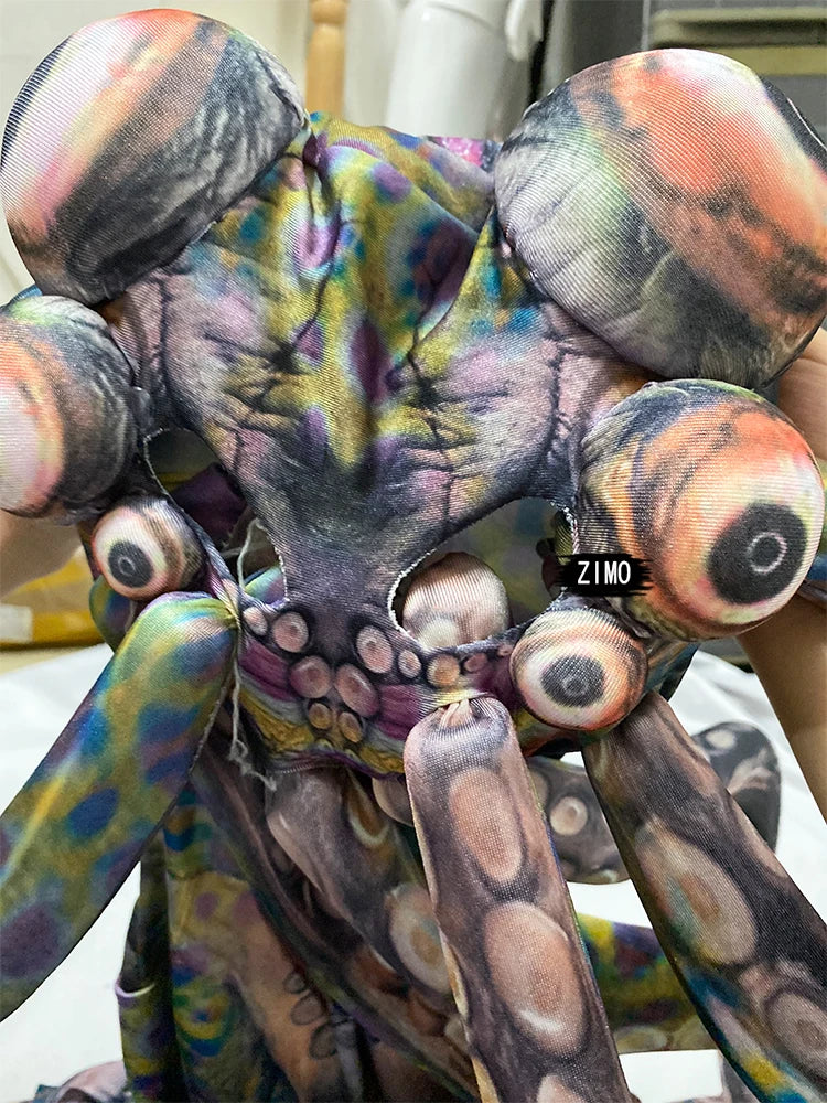 Halloween Cosplay party Show Thriller Alien Octopus Animal print Jumpsuit women man GOGO bar nightclub Stage Performance Costume - Big Tim's Magic Emporium