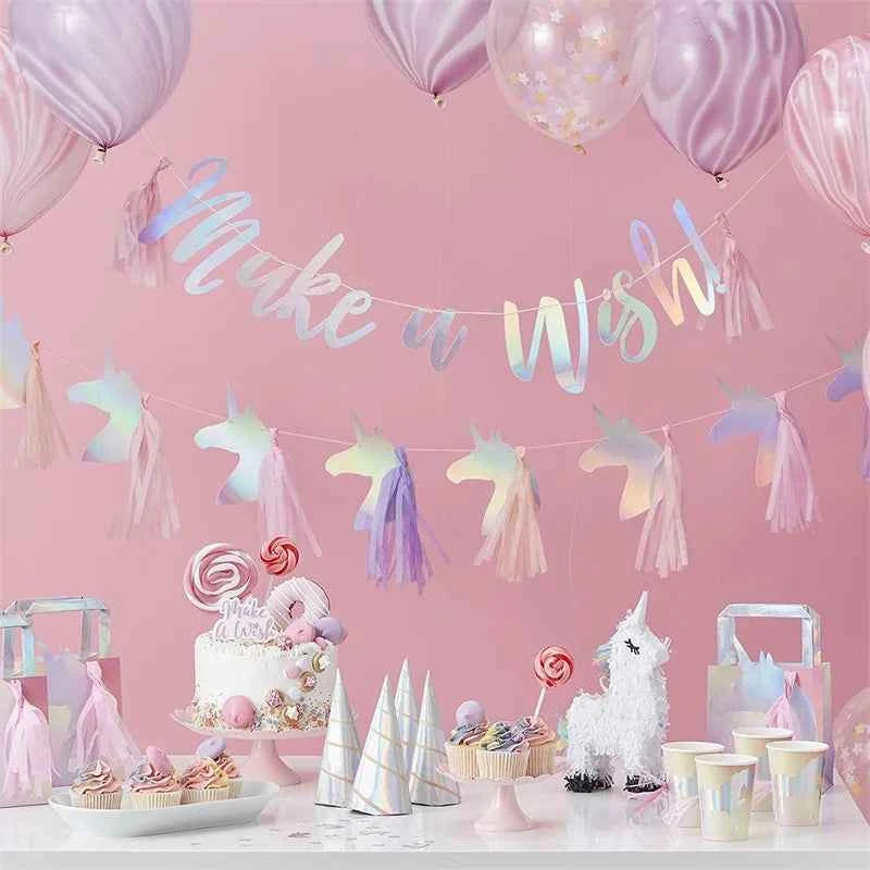 Birthday Party Decoration Banner Personality Unicorn Tassel Banner Girl Child Unicorn Theme Birthday Party Decoration