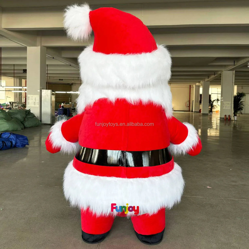 2/2.6m Santa Claus Inflatable Mascot Wearable Plush Costume for Parties Carnivals Funny Holiday