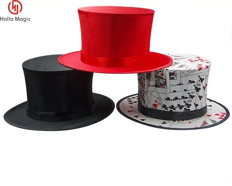 Folding Top Hat With Gimmick Magic Trick Costume Accessory Stage Prop Magician