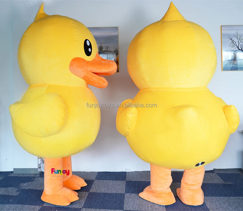 Funny Furry Cosplay Inflatable Duck Costume Plush Mascot Suit for Adults for Carnival & Halloween Celebrations for Men Women