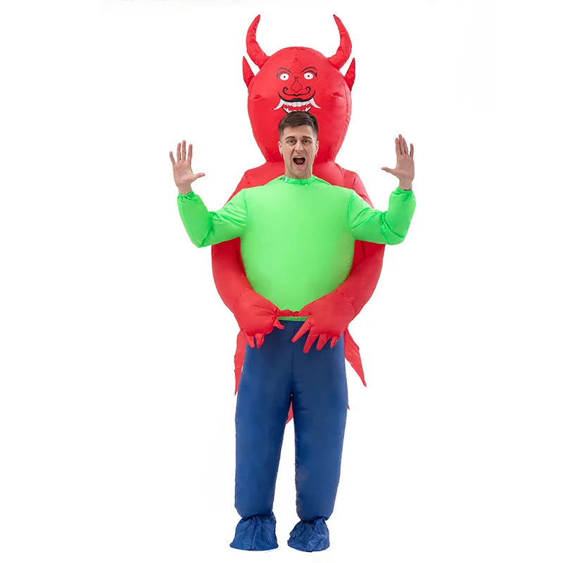 Alien Costume for Adult Children Halloween Costume Inflatable Suit Funny Party Blow up Ghost Hug Me Green Carton 100% Polyester - Big Tim's Magic Emporium