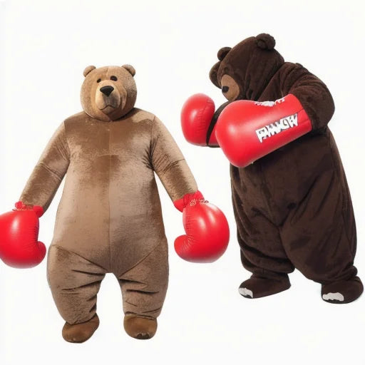 Furry Giant Boxing Bear Inflatable Costume Plush Simulation Brown Bear Costumes Mascot Adult Party Cosplay Suits
