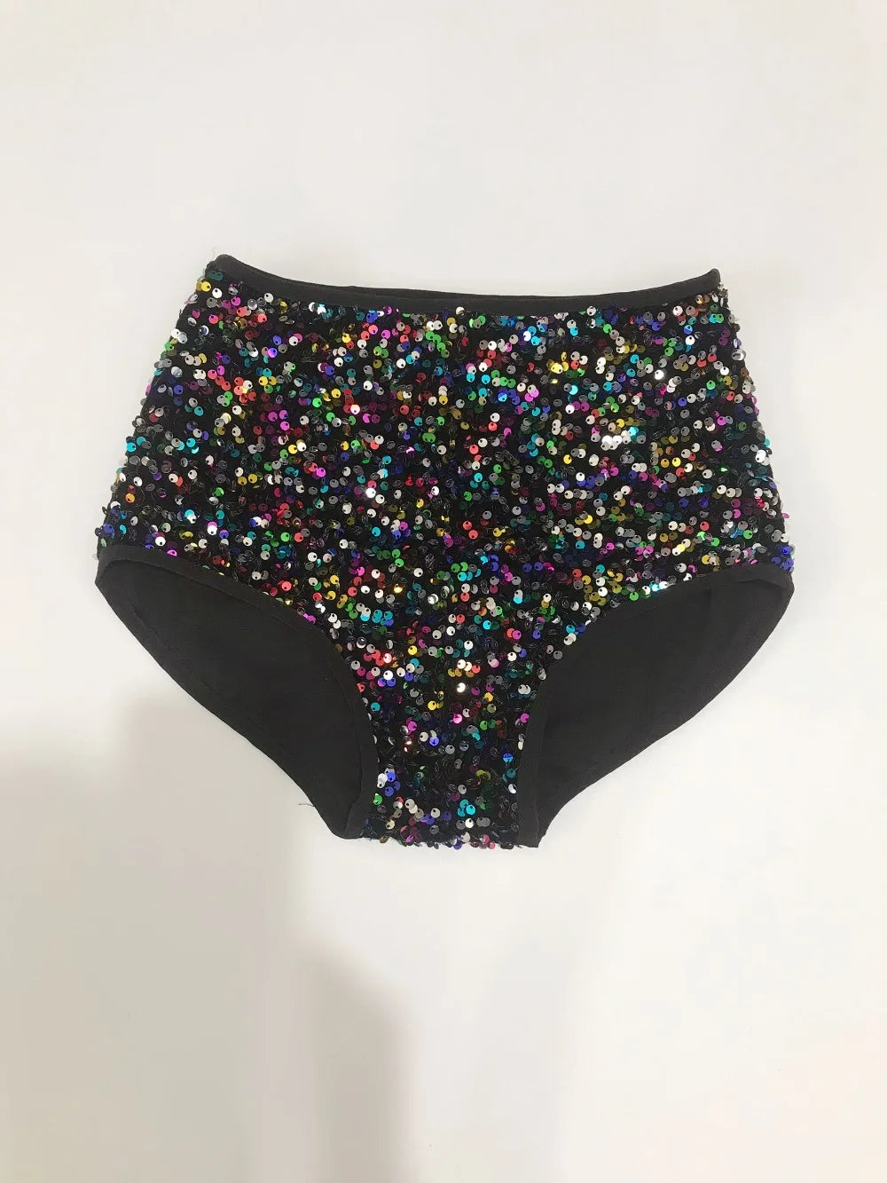 High-Waist Sequined Disco Briefs & Stage Performance Hot Pants