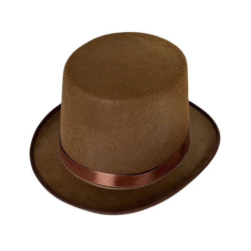 Stylish Top Hat for Adults Magician & Gentleman Formal Costume for Halloween Party & Cosplay Elegant Festive Party Hat