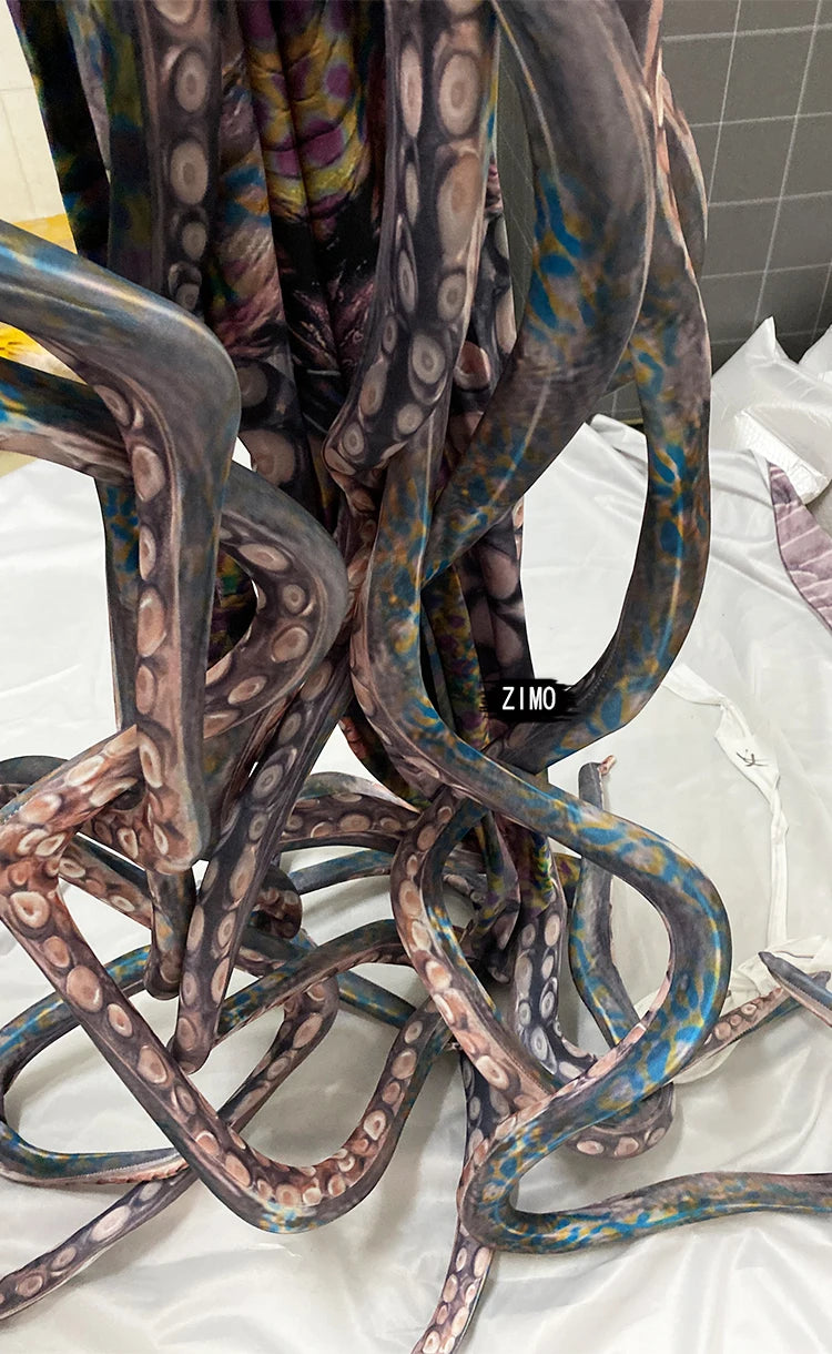Halloween Cosplay party Show Thriller Alien Octopus Animal print Jumpsuit women man GOGO bar nightclub Stage Performance Costume - Big Tim's Magic Emporium
