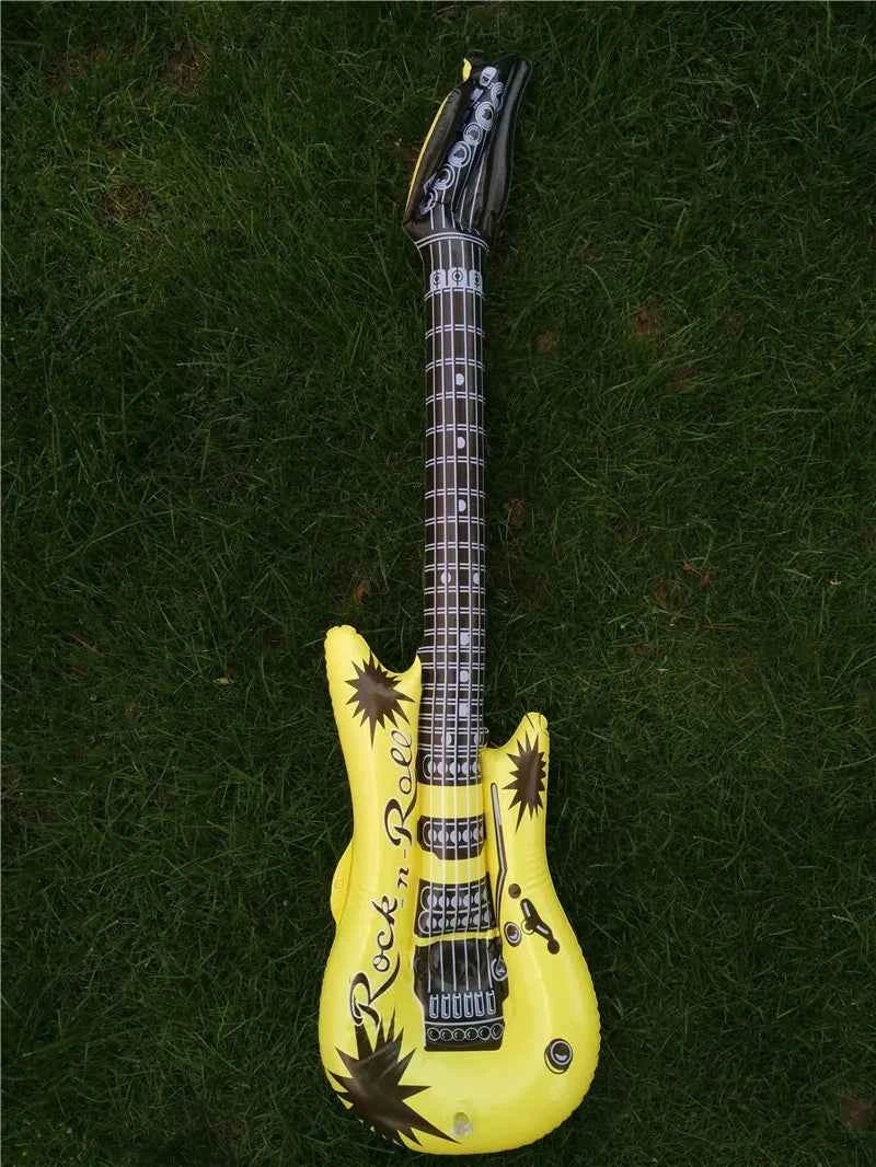 95cm Inflatable Guitar PVC Stage Props Children 's Simulation Inflatable Musical Instrument Explosion Inflatable Toys