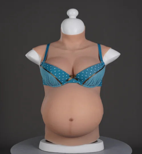 Realistic Artificial Chest Fake Boobs 4/6/9 Month Silicone Pregnant Belly With Breast Forms Cotton Fill for Cosplay Crossdresser