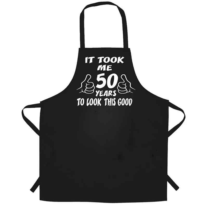 Dad mom uncle Aunt friend sister husband wife Fifty 50 years old 50th Birthday party gift present family BBQ decoration apron