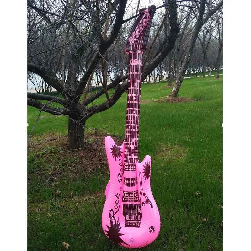95cm Inflatable Guitar PVC Stage Props Children 's Simulation Inflatable Musical Instrument Explosion Inflatable Toys
