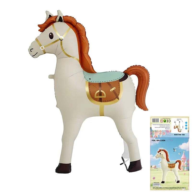 1.5 M Big Matte Standing Horse Foil Balloon Self-Sealing Kids' Toy Featuring New Year Birthday Graduation Wedding Party Decor