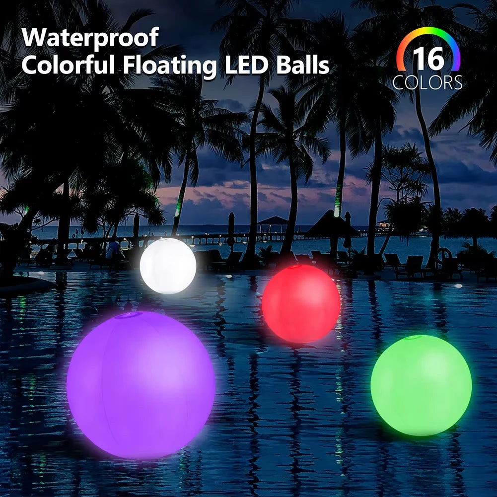 Inflatable Light-up Christmas Balls PVC Remote Control LED Flashing Beach Balloons Children's Christmas Party Supplies