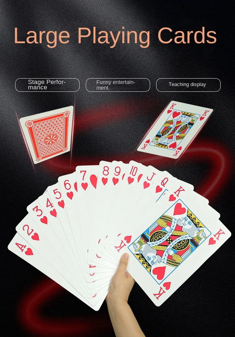 Super Large Creative Jumbo Poker Playing Cards Popular Funny Wedding Entertainment Game Accessory Casino Party Decorations - Big Tim's Magic Emporium