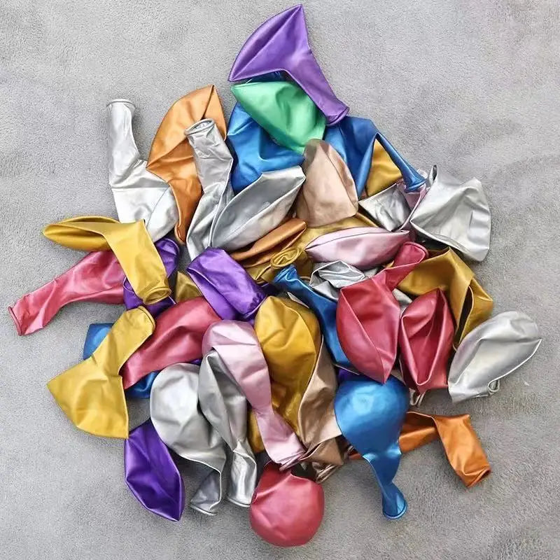 Party Balloons Arches 12 Inch Chrome Metallic Colorful Latex Balloons Decorations for Wedding Birthday Decoration Supplies
