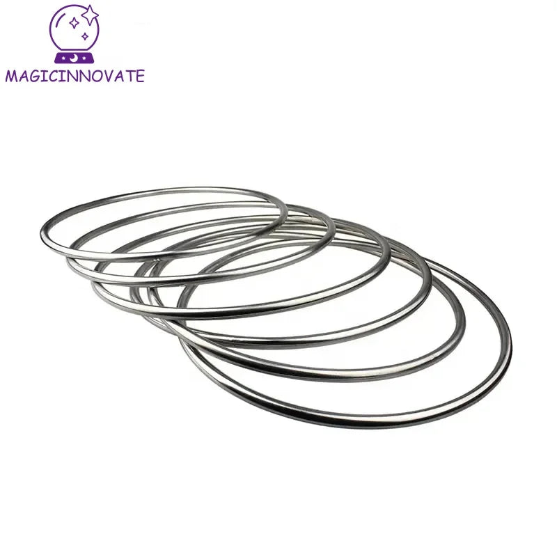 Six Connected Rings Kit 6 Linking Rings with Magnet Steel Pipe Diameter 31cm Street Magic Tricks Magic Props