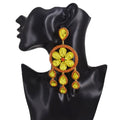 Sparkly 5.1" Glass Crystal Tassel Drop Earrings Drag Queen Stage Jewelry