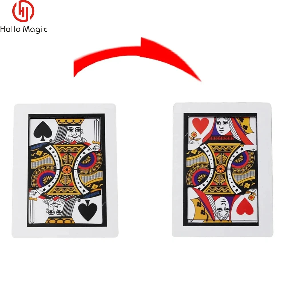 High Quality Pvc Material 1 PC Three Card Monte (Q, K) 45*30cm,Magic Tricks,Classic,Illusions,Stage Magic,Fun,Magic Show