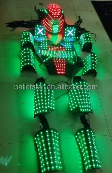 Light up Adult Costumes Performer Show Dance El Wire Led Robot Tron Laser Costume - Big Tim's Magic Emporium