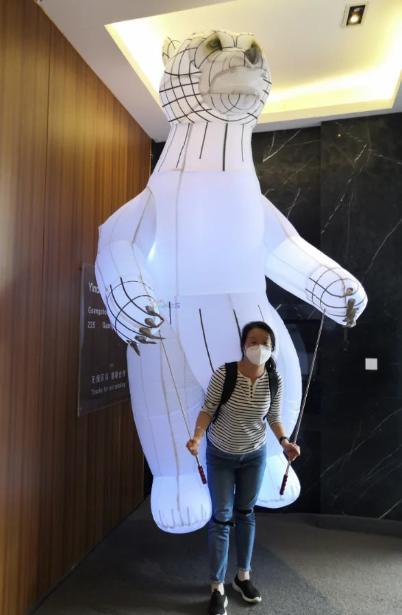 Carnival Attractive Giant Inflatable Polar Bear Costume Advertising Parade Lighted Butterfly Walking Costume for Party Event