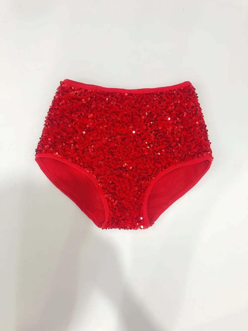 High-Waist Sequined Disco Briefs & Stage Performance Hot Pants