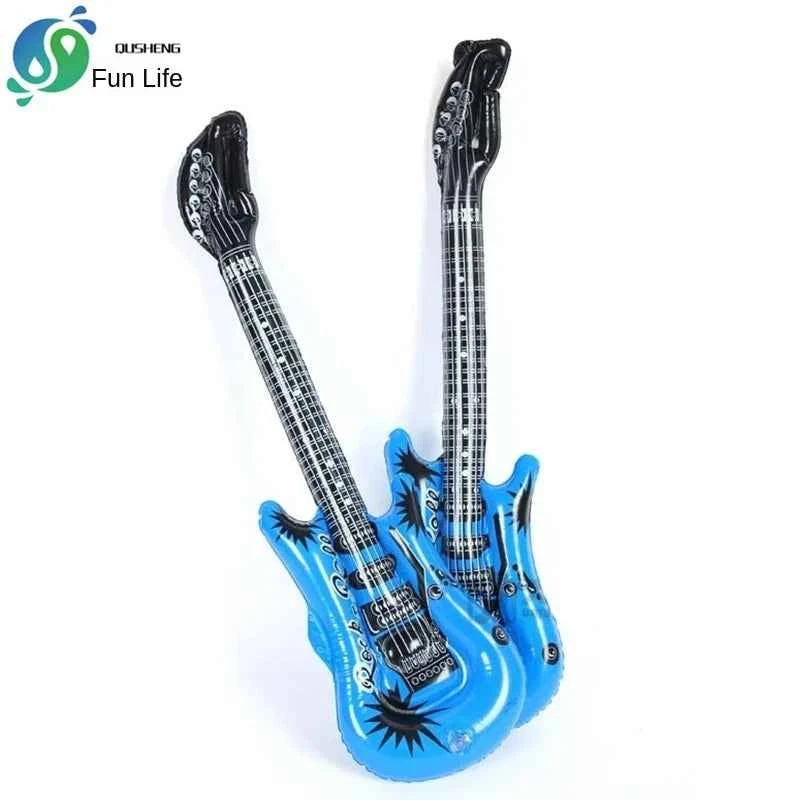 95cm Inflatable Guitar PVC Stage Props Children 's Simulation Inflatable Musical Instrument Explosion Inflatable Toys