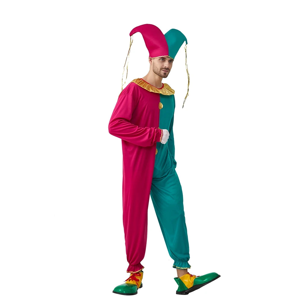 Men Carnival Party Cosplay Clown Suit Fancy Adult Clown Costume - Big Tim's Magic Emporium
