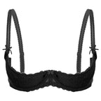 Lace Underwire Half-Cup Push-Up Bra