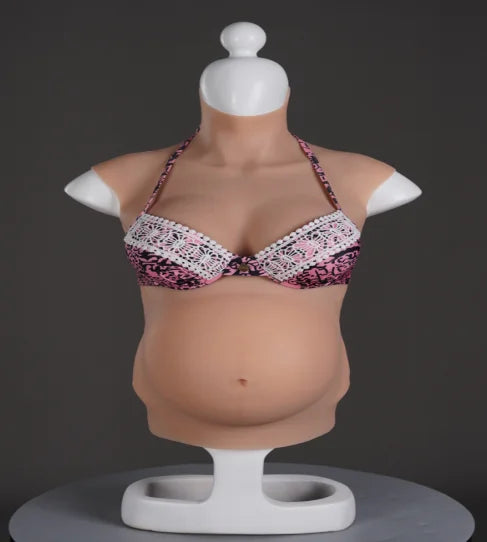 Realistic Artificial Chest Fake Boobs 4/6/9 Month Silicone Pregnant Belly With Breast Forms Cotton Fill for Cosplay Crossdresser