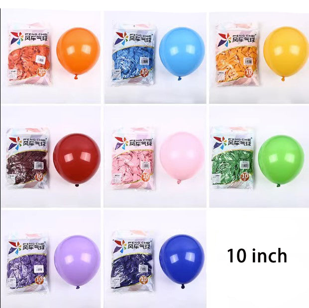 100pcs/bag 10 Inch Fengche Thickened Matte Color Round Latex Balloon for Birthday Wedding Balloons Decoration